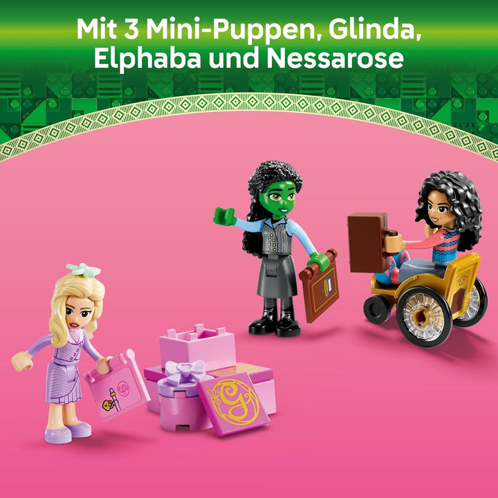 LEGO Wicked Glinda, Elphaba und Nessarose an der Universität Shiz - Spielzeug mit Boot, 3 Minifigure