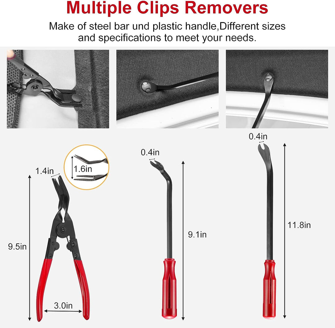 Eaukar Auto Demontage Werkzeuge, 330 Stück Fahrzeug Demontage Zierleistenkeile Innen-Verkleidung Heb
