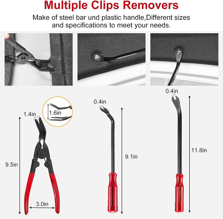 Eaukar Auto Demontage Werkzeuge, 330 Stück Fahrzeug Demontage Zierleistenkeile Innen-Verkleidung Heb