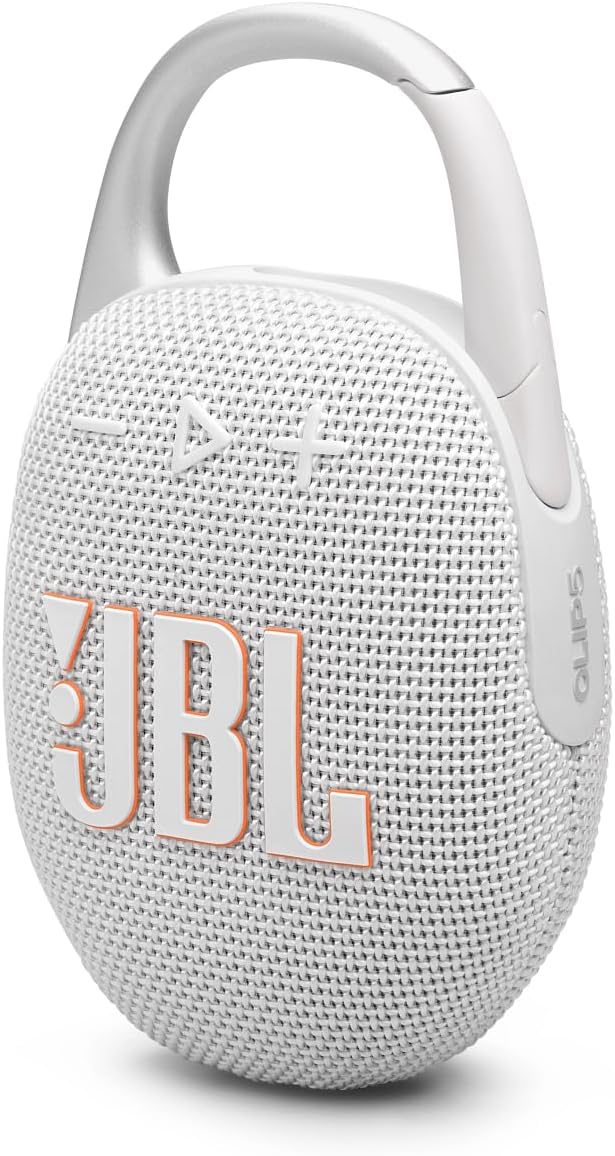 JBL Clip 5 in Grau – Tragbare Bluetooth-Lautsprecher-Box mit JBL Pro Sound, tiefem Bass und Playtime