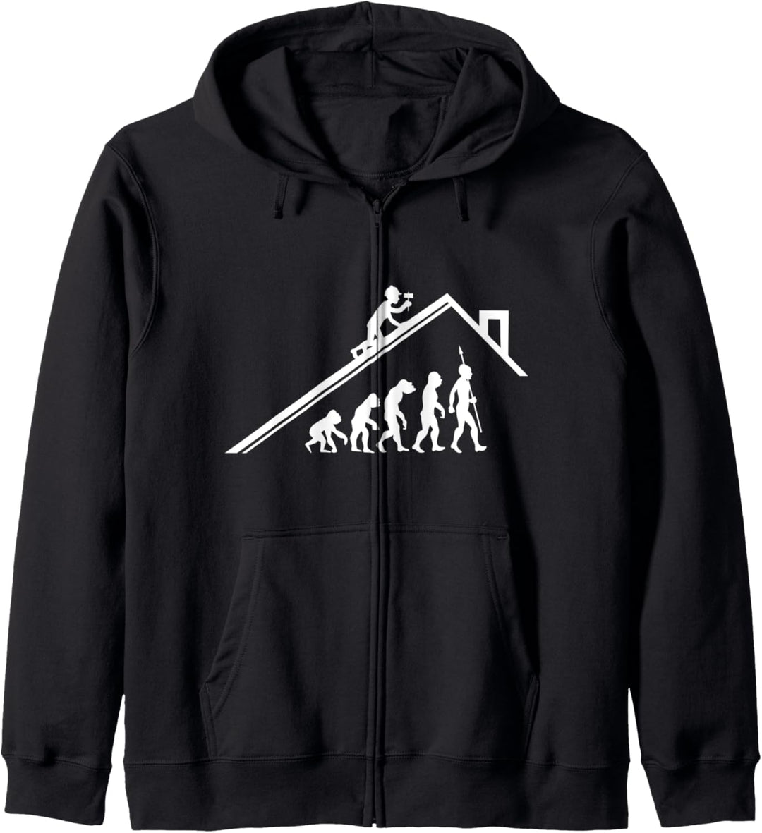 Dachdecker Handwerker Zimmermann Evolution Bau Fun Lustig Kapuzenjacke
