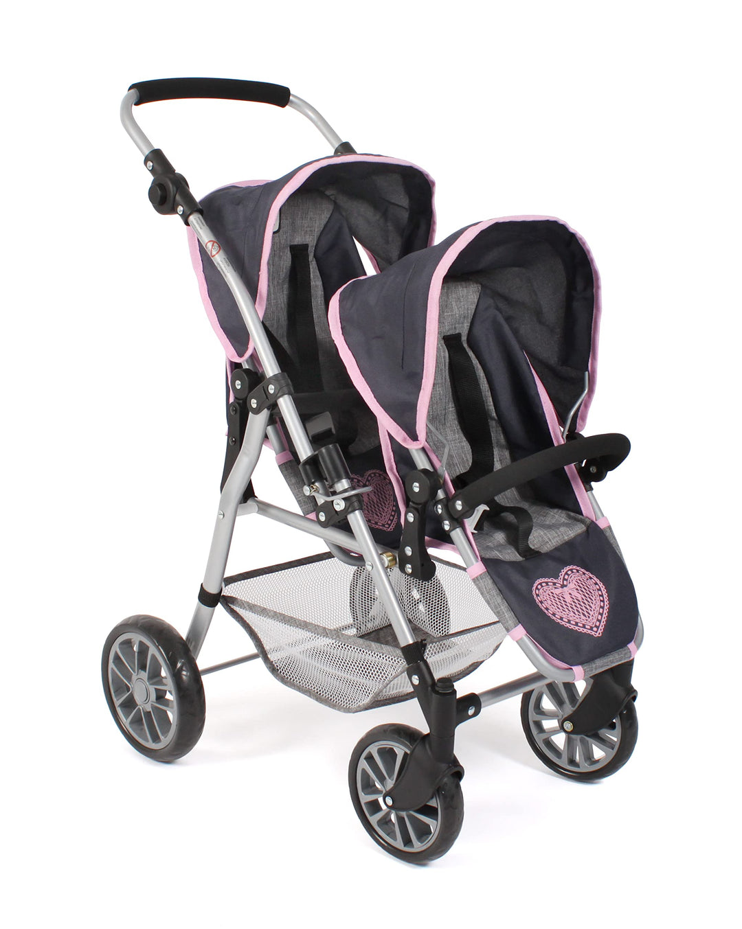 Bayer Chic 2000 - Puppenwagen Twinny, Zwillingspuppenwagen für Zwei Puppen, Zwillingsbuggy für Kinde