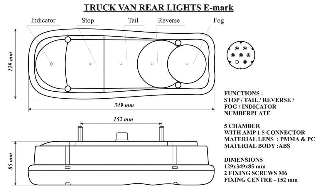 2 x Rückleuchten 12V / 24V für AMP 1.5 BOXER DUCATO LF45 LF55 MASTER FE