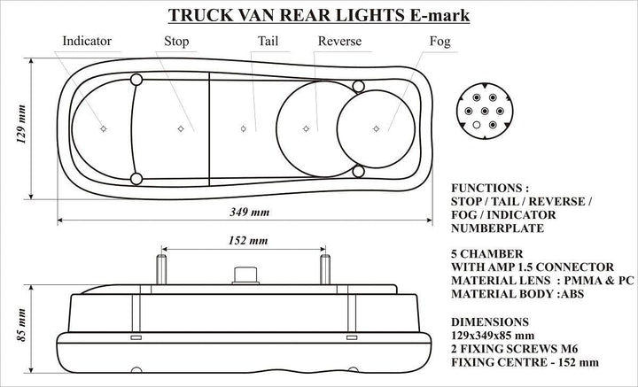 2 x Rückleuchten 12V / 24V für AMP 1.5 BOXER DUCATO LF45 LF55 MASTER FE