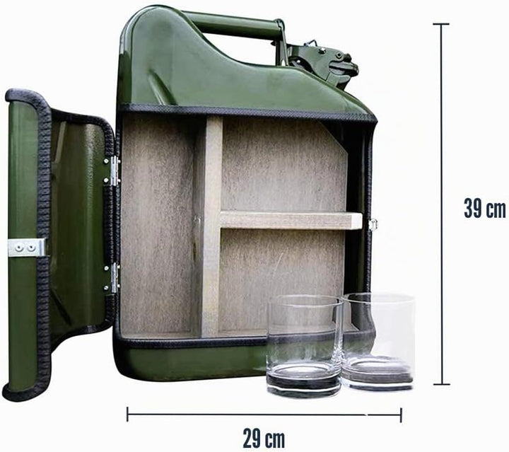 mikamax – Jerrycan Giftset 10L – Jerrycan Geschenkset – Whiskybar – Jack Daniels Canister – 10L – Gr
