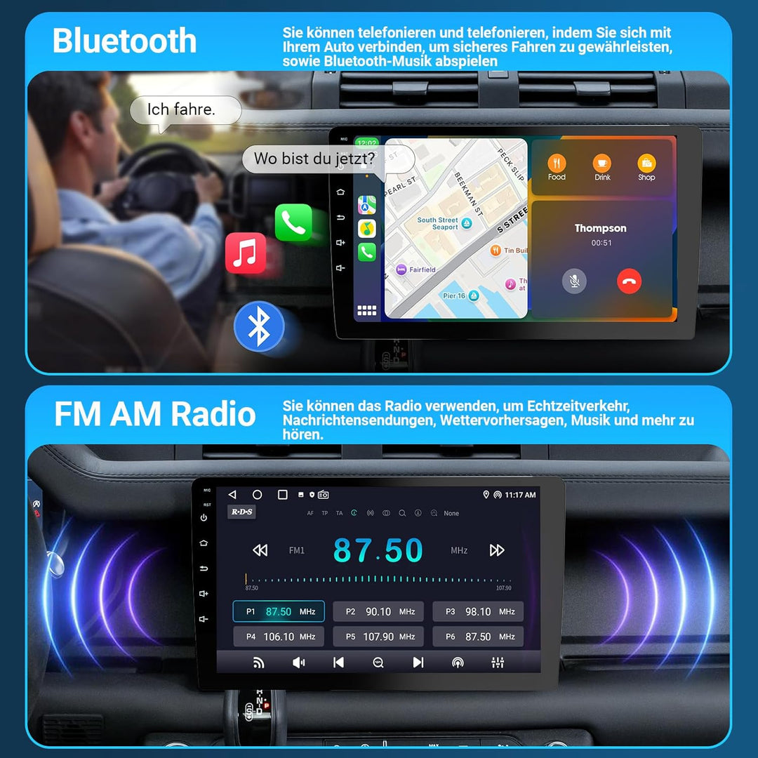 Autoradio 2 DIN Kompatibel mit Apple Carplay & Android Auto, 9 Zoll Touchscreen Autoradio mit Rückfa