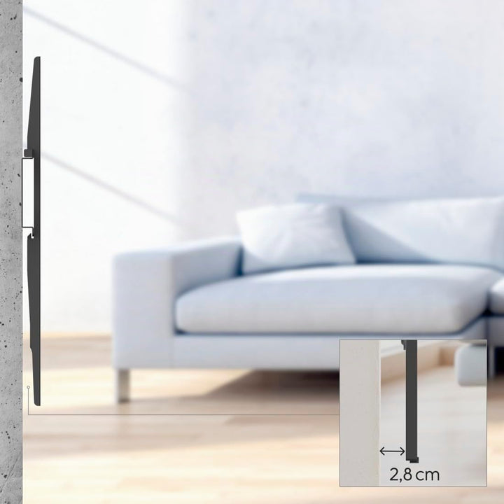 Hama TV Wandhalterung neigbar, Slim (TV Wandhalterung 37-120 Zoll, VESA 50x50 bis VESA 1100x600, bis