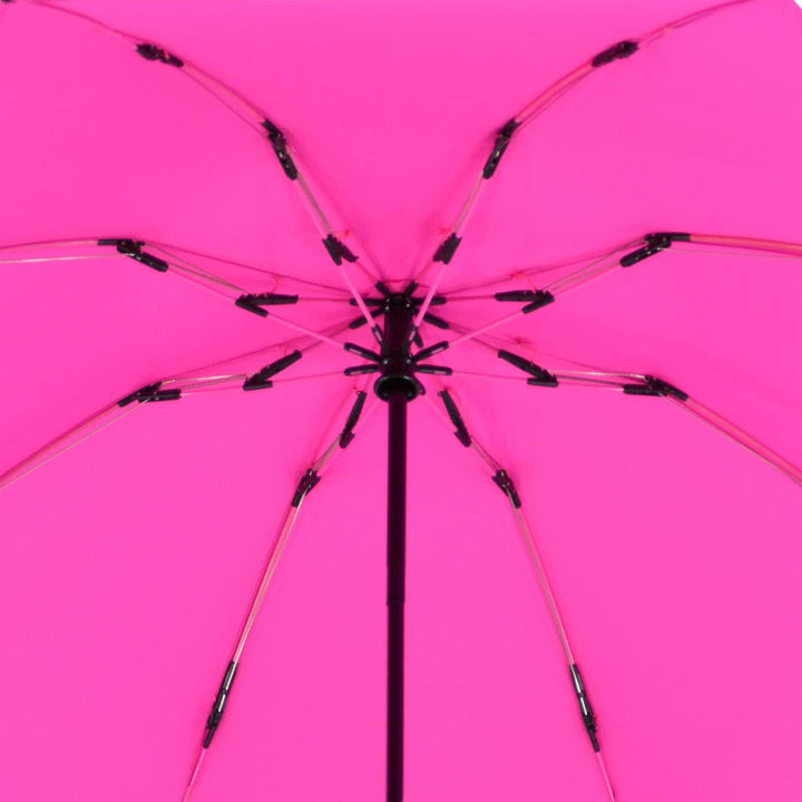 iX-brella Reverse umgekehrt öffnender Fiberglas-Taschenschirm mit farbigen Speichen - neon-pink, Neo