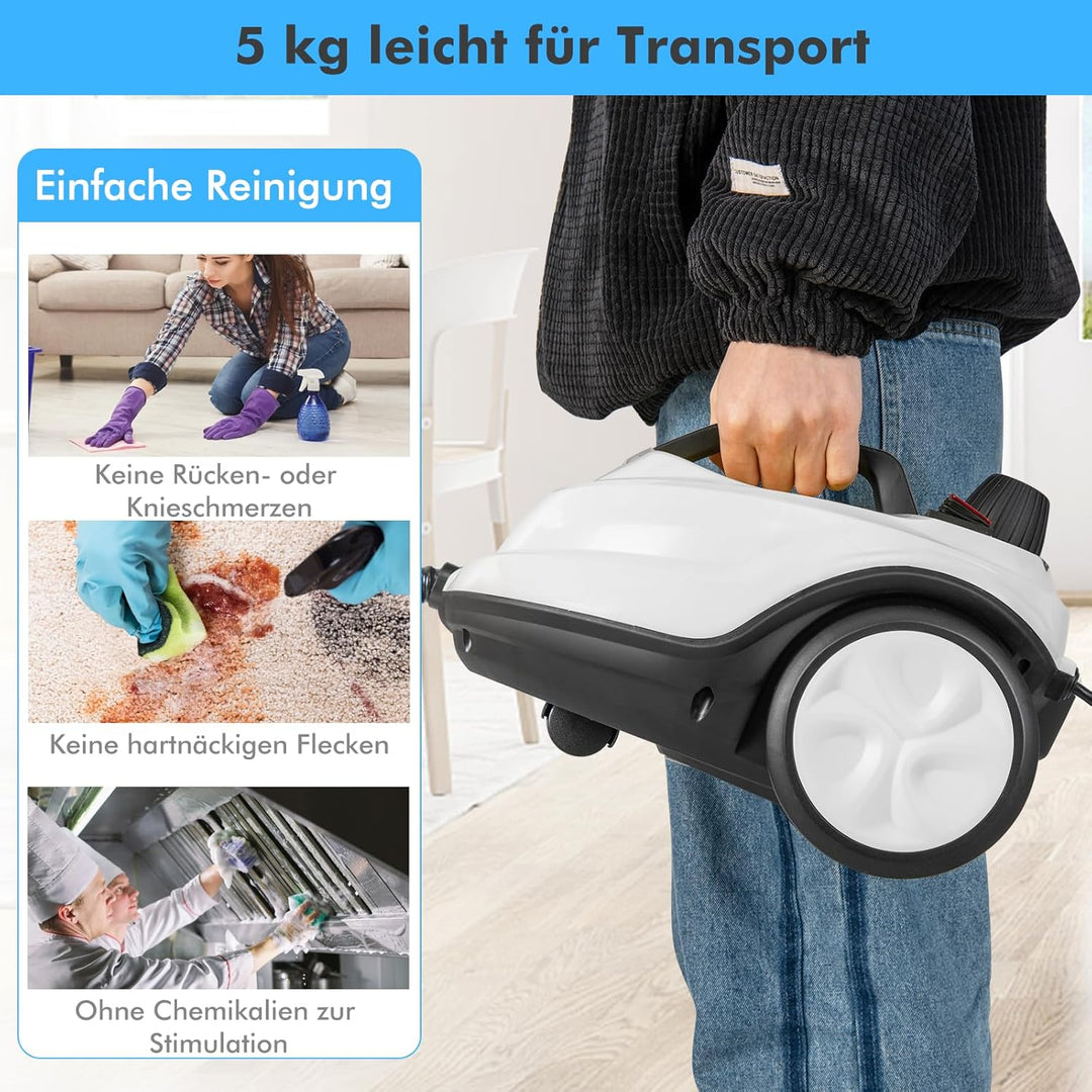 GOPLUS Dampfreiniger, Flächenleistung: 108 m², Dampfdruck: 5 bar, 1,8 L Wassertank, Aufheizzeit: 8 m
