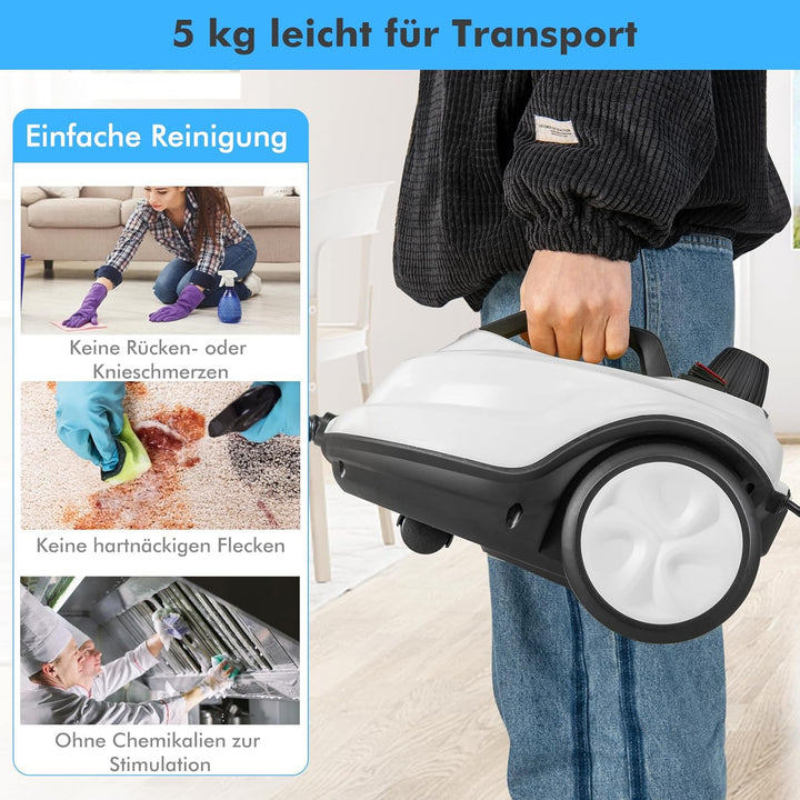 GOPLUS Dampfreiniger, Flächenleistung: 108 m², Dampfdruck: 5 bar, 1,8 L Wassertank, Aufheizzeit: 8 m