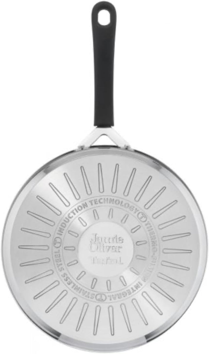 TEFAL Compatible - Jamie Oliver - Quick & Easy SS Sautepan 25 cm + Lid (E3033344)