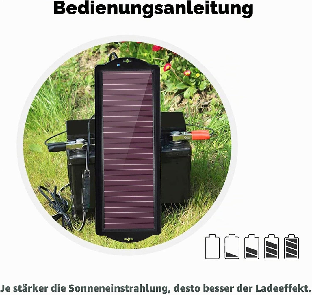 Solar-Ladegerät-Auto-Ladegerät-Bundle,12V 2,5W wasserdichtes tragbares amorphes Solarpanel mit Zigar