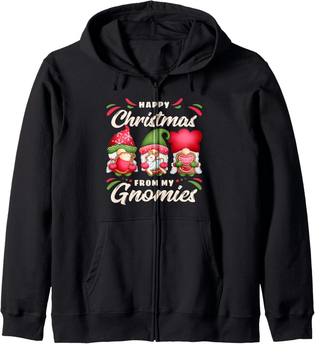 Weihnachts-Wichtel mit Plätzchen, Happy Christmas, Gnome Kapuzenjacke