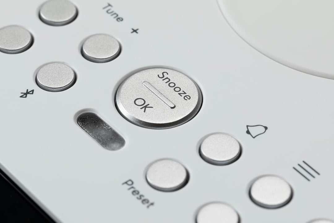 Roberts Ortus Charge Radiowecker Dab+/FM/Bluetooth mit Qi-Ladegerät, Weiss