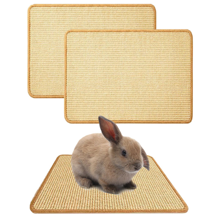 2 Kratzmatte für Kaninchen, natürliches Kaninchen Krallen und Zahnpflege, Kaninchen-Matten für Käfig