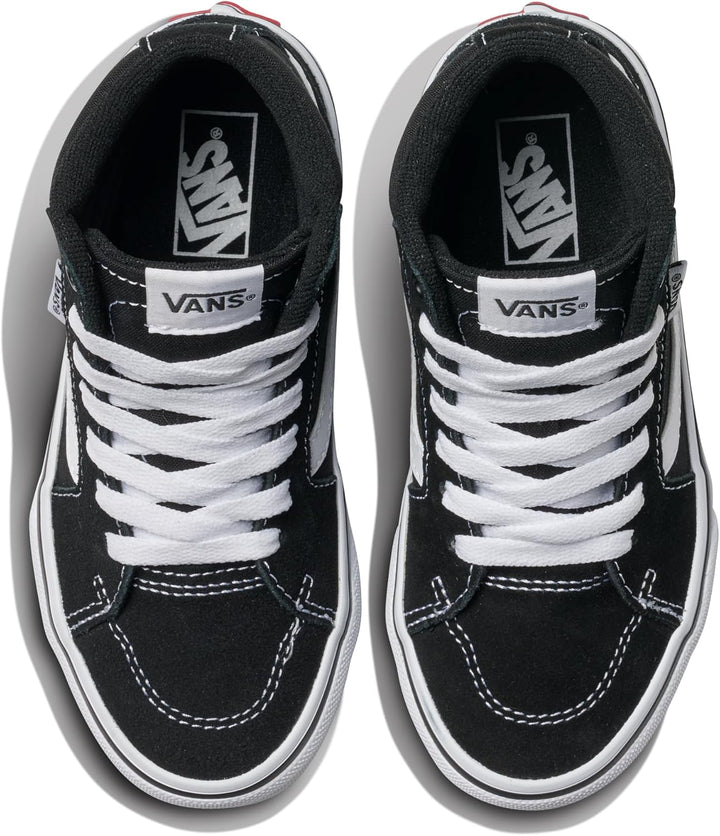 Vans Unisex Kinder Filmore Hi Sneaker 27 EU Suede Canvas Black White, 27 EU Suede Canvas Black White
