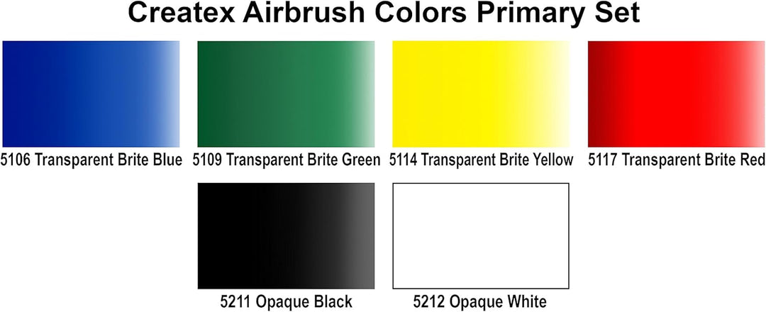 Createx Colors 5801-00 Airbrush-Farbset, 56,7 ml, mehrfarbig, 320 ml Primär, Set, Primär, Set
