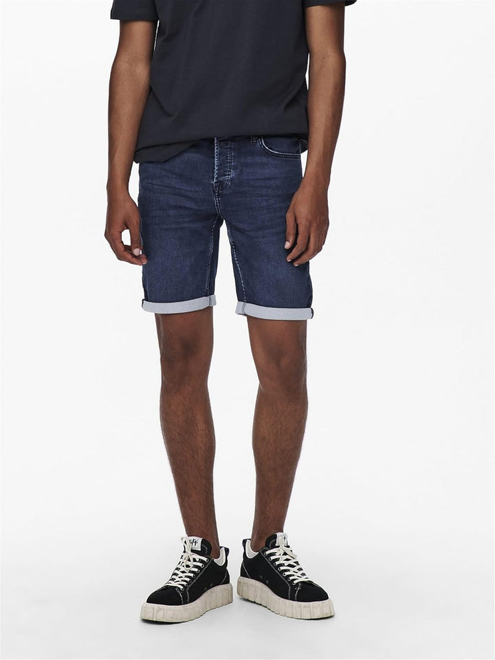 ONLY & SONS Herren Jeans-Shorts XL Blue Denim, XL Blue Denim