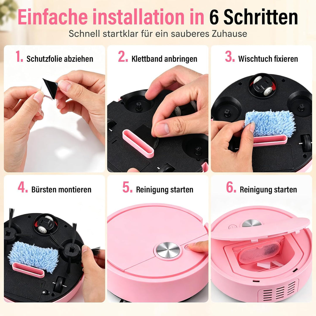 Mini Saugroboter, 3-in-1 Automatischer Mini Staubsauger Roboter Auto | mehrere Reinigungsmodi, Kolli