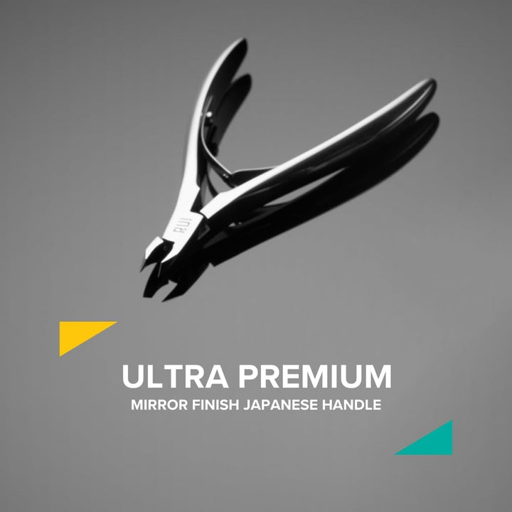 Rui Smiths Nagelhautzange, Profi-Edelstahl, Japanischer Griff, Mirror Finish, Doppelfeder, 5 mm Back