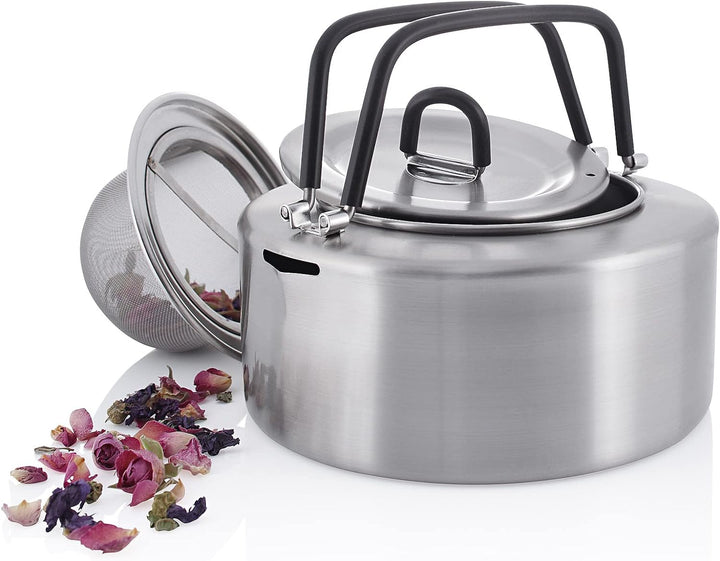 Tatonka Teekessel Teapot 1,0 L - Wasserkessel aus Edelstahl mit 1 Liter Volumen - Inklusive Teesieb