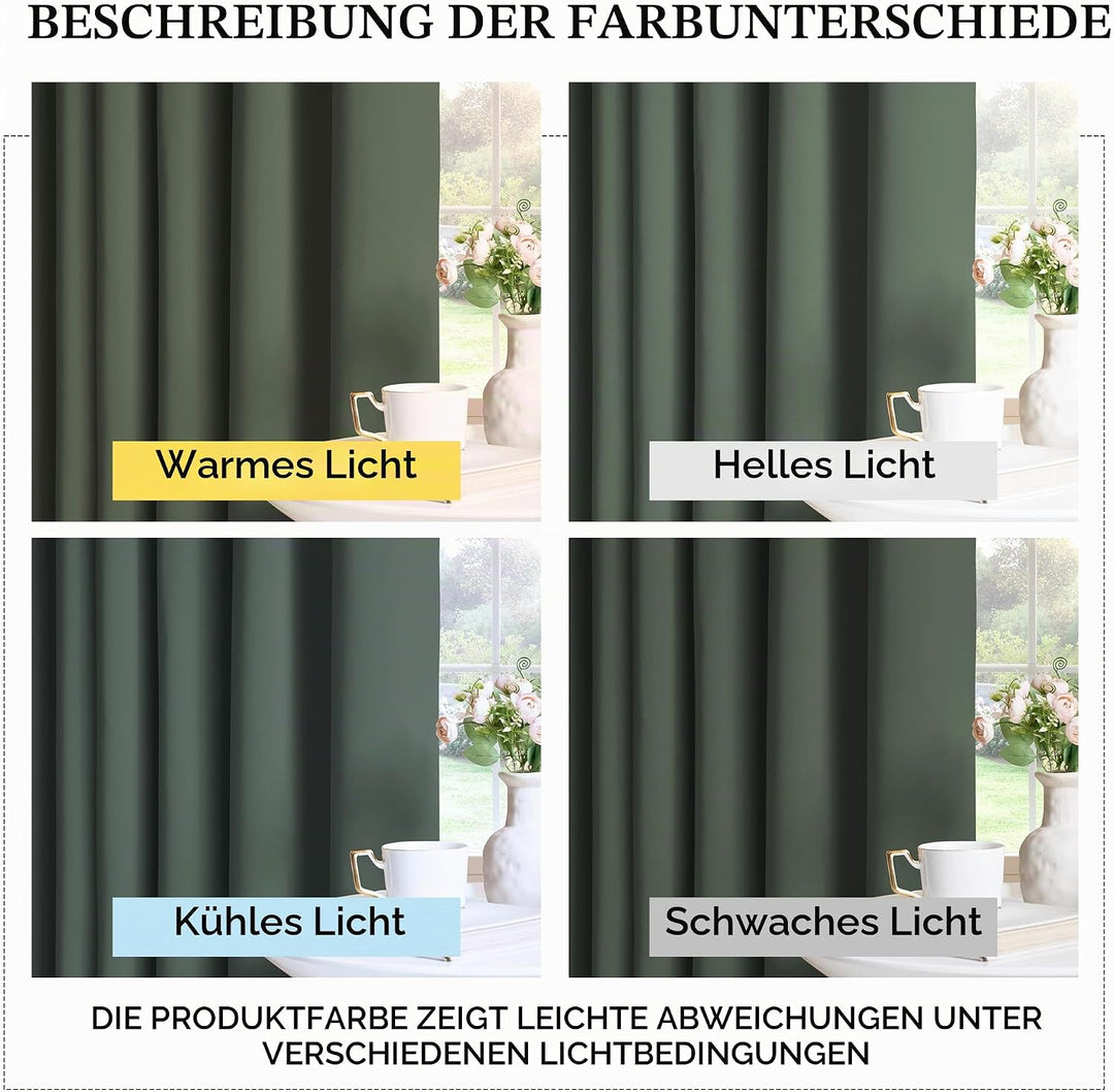 PONY DANCE Thermovorhang Kälteschutz Winter Abdunkelnde Vorhänge mit Kräuselband 2er Set H 175 x B 1