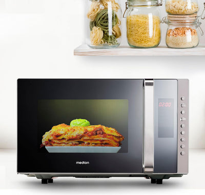 MEDION 3-in-1 Mikrowelle mit Grill und Heissluft Funktion, 800 Watt Leistung, 1200 Watt Obergrill-/H