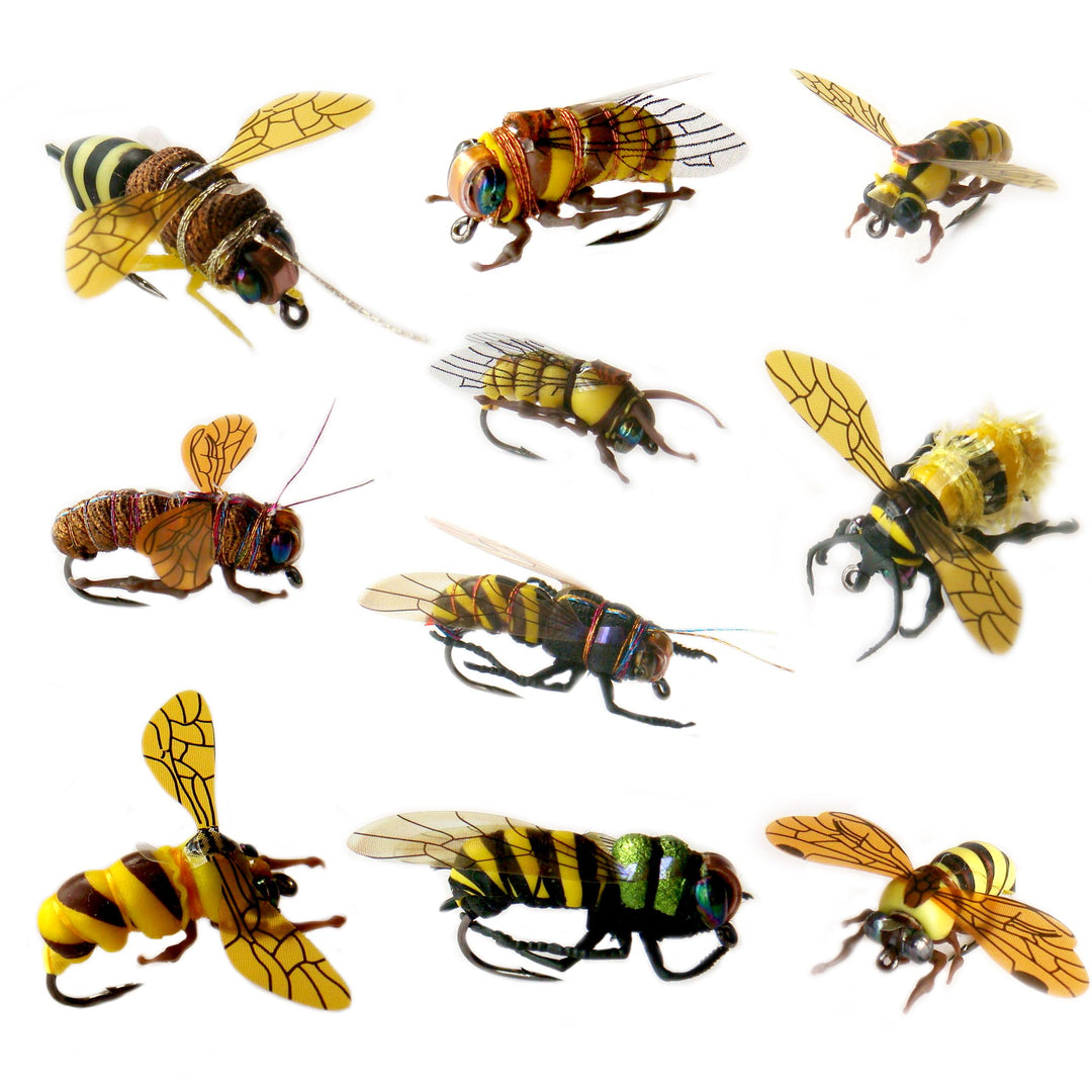 YAZHIDA Fliegenfischen-Set, Bienenfliegen-Sortiment, Wildbienen-Flugserie Serie C