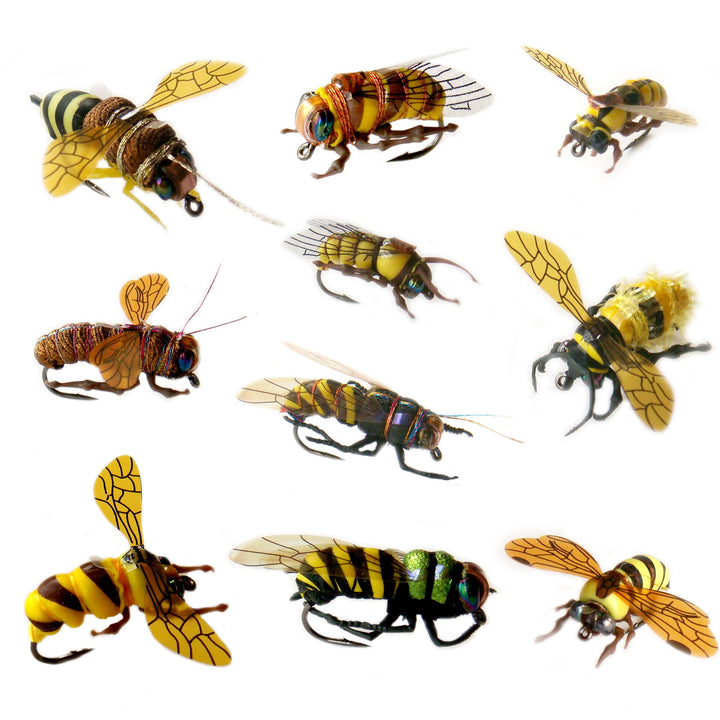 YAZHIDA Fliegenfischen-Set, Bienenfliegen-Sortiment, Wildbienen-Flugserie Serie C