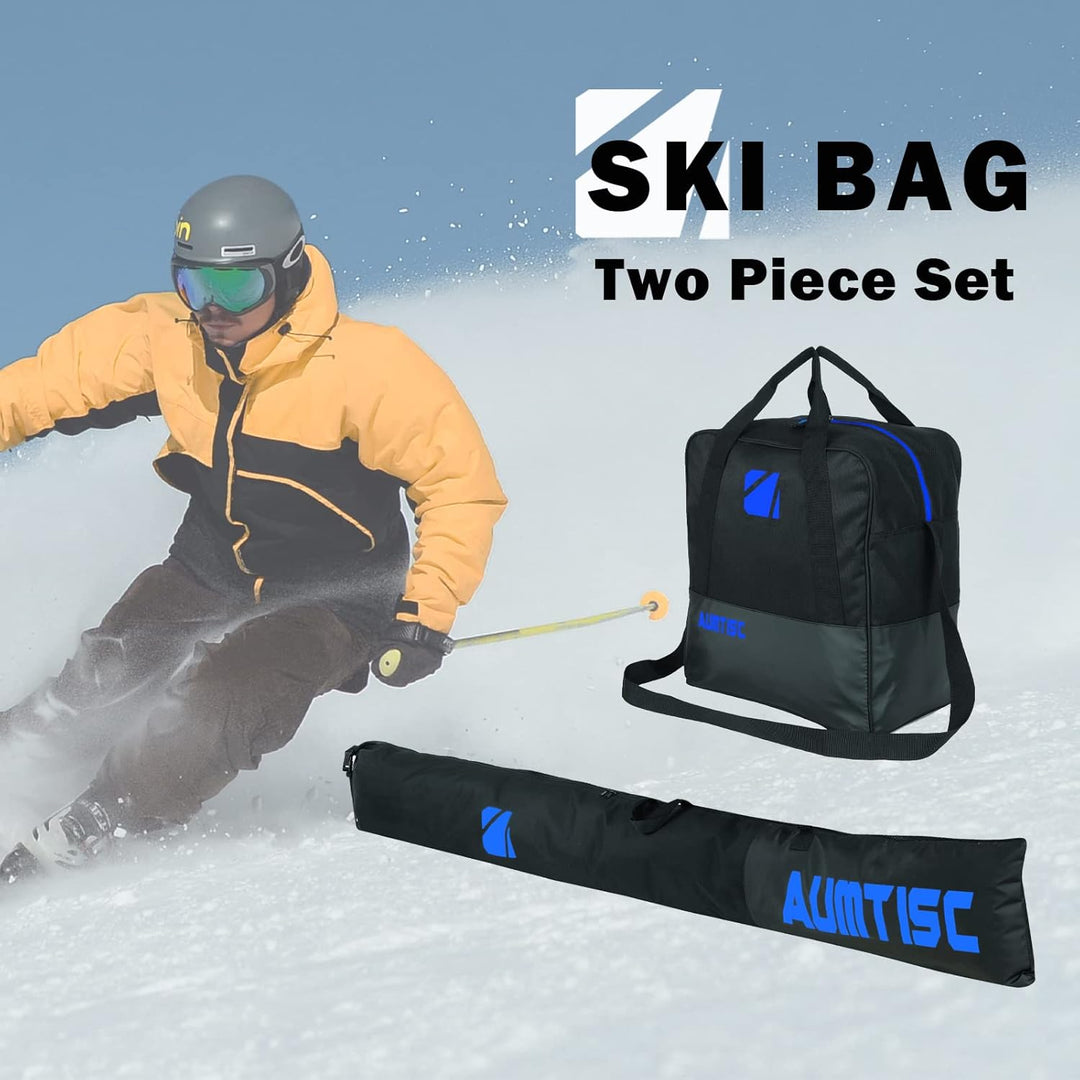 AUMTISC Skitasche und Skischuhtasche Combo - Skitaschen für Flugreisen - gepolsterte Schneeskitasche