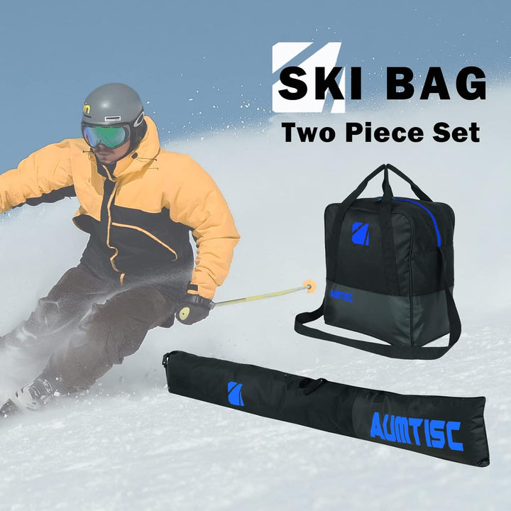 AUMTISC Skitasche und Skischuhtasche Combo - Skitaschen für Flugreisen - gepolsterte Schneeskitasche