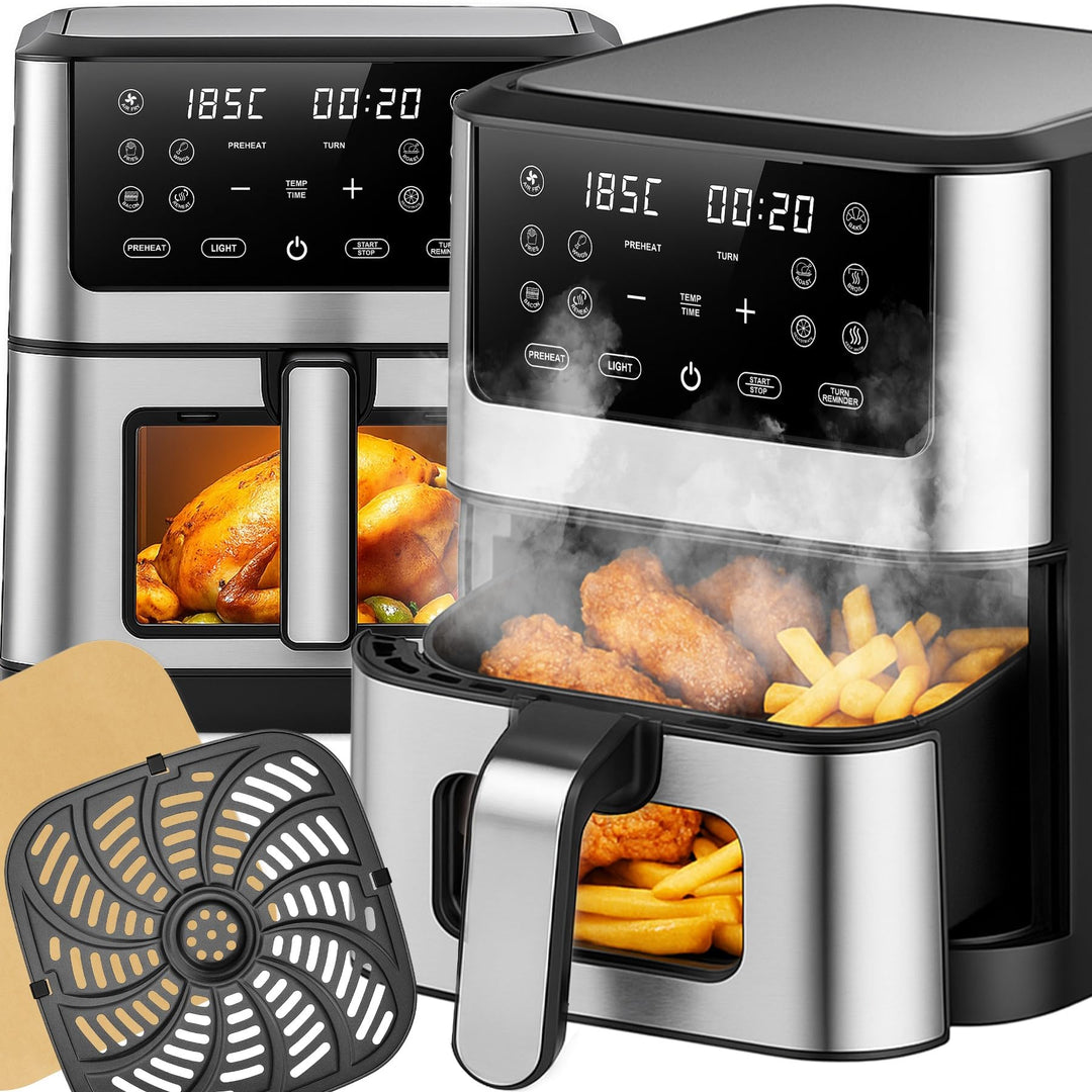 Retoo Heissluftfritteuse 8L XXL Airfryer 1800W, 14 Programme Bis Max 200 °C, Fritteuse Ohne Öl Mit S