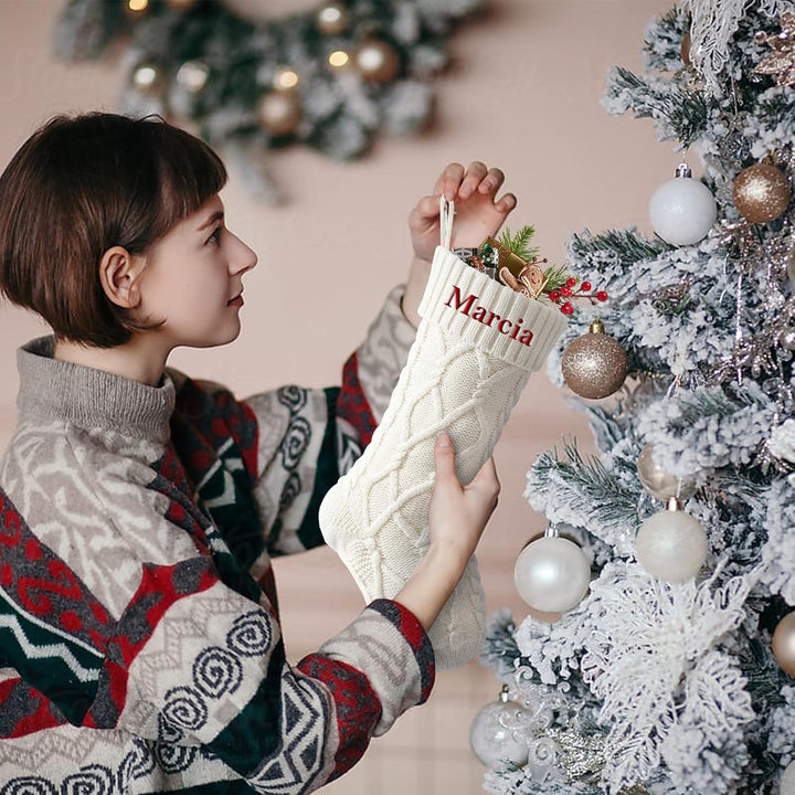 NIBESSER Weihnachtsstrumpf Personalisiert Nikolausstrumpf mit Benutzerdefinierte Namen 18” Grosser g
