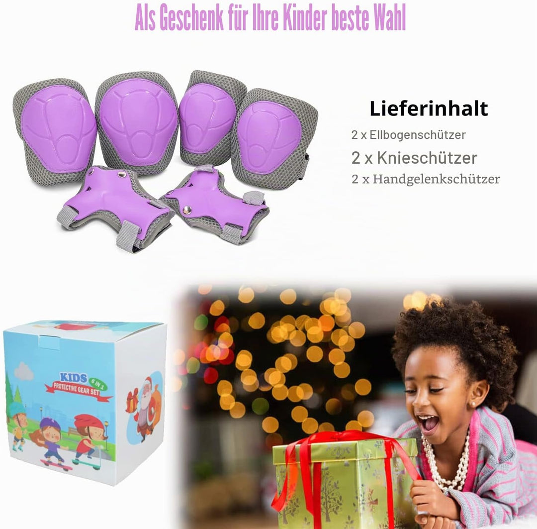 LANOVAGEAR Knieschoner Kinder Protektoren Knieschützer Set 2-8 Jahre Ellbogenschützer, Knieschützer