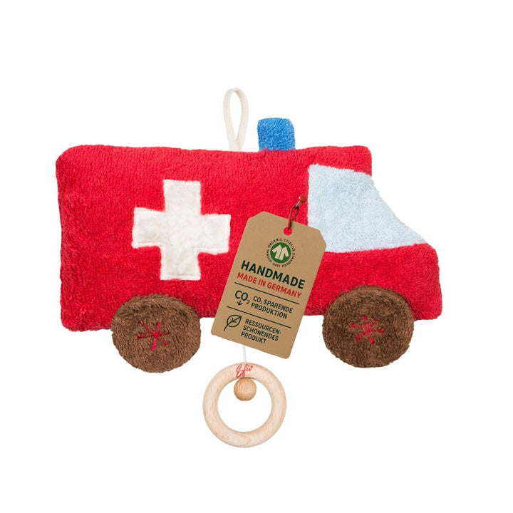 Efie Bio - Spieluhr Auto/Ambulanz, kontrolliert biologischer Anbau (Organic), Made in Germany, GOTS
