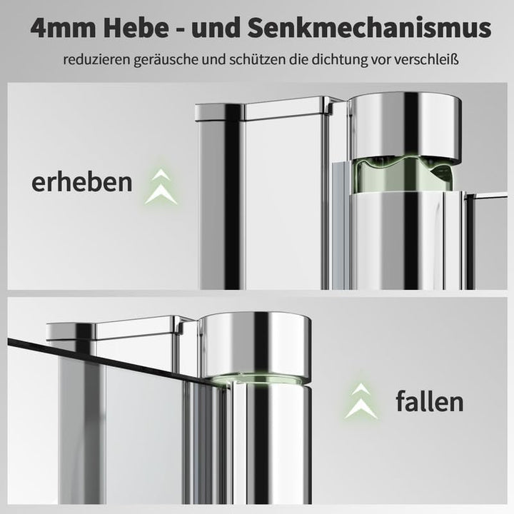 Walk in Duschwand, 120x195 cm Falttür Dusche Duschtrennwand 180° Duschwand 6mm ESG-Sicherheitsglas N