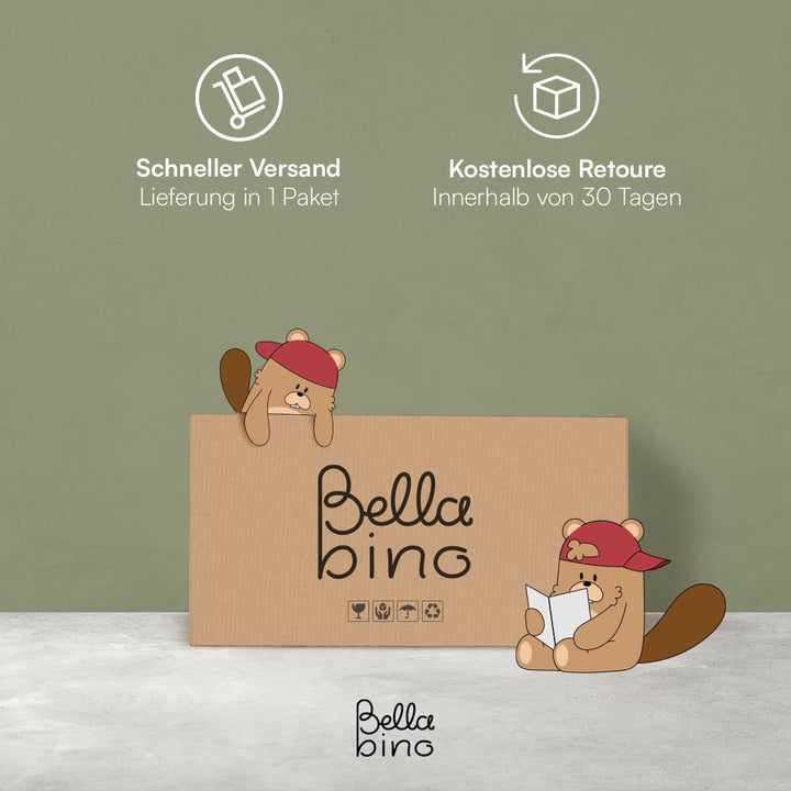 Bellabino Koro Bücherregal Kinder – Regal Kinderzimmer mit 3 Fächern für Bücher – Montessori Kinderr