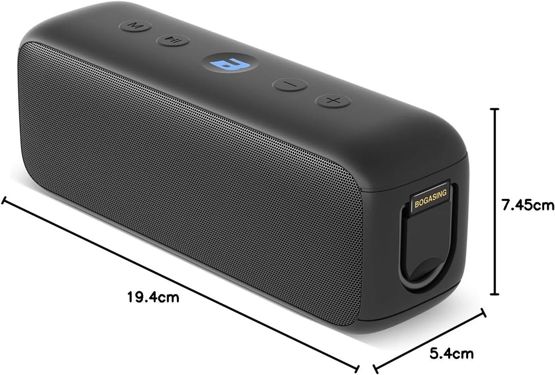 BOGASING G6 Tragbarer Bluetooth Lautsprecher, Lautsprecher Boxen Bluetooth mit 30W Stereo-Sound, 35h
