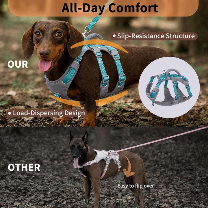 Huntboo Sicherheitsgeschirr Hund Ausbruchsicher, Panikgeschirr für Hunde, Reflektierendes Geschirr H