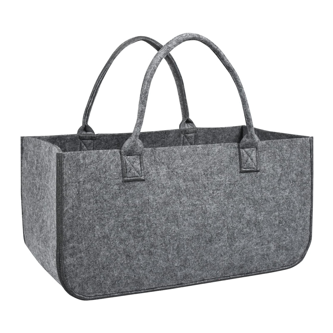 UISEBRT 4 Stück Kaminholztasche Filz, Filztaschen Shopper mit Tragegriffen, Kaminholzkorb Filztasche