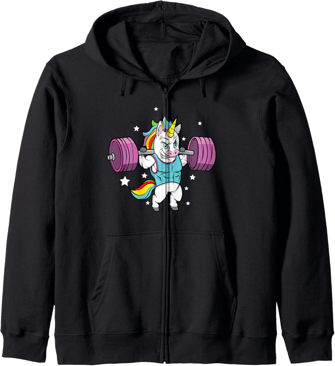 Lustiges Einhorn Gewichtheben Fitness Gym Geschenk Kapuzenjacke