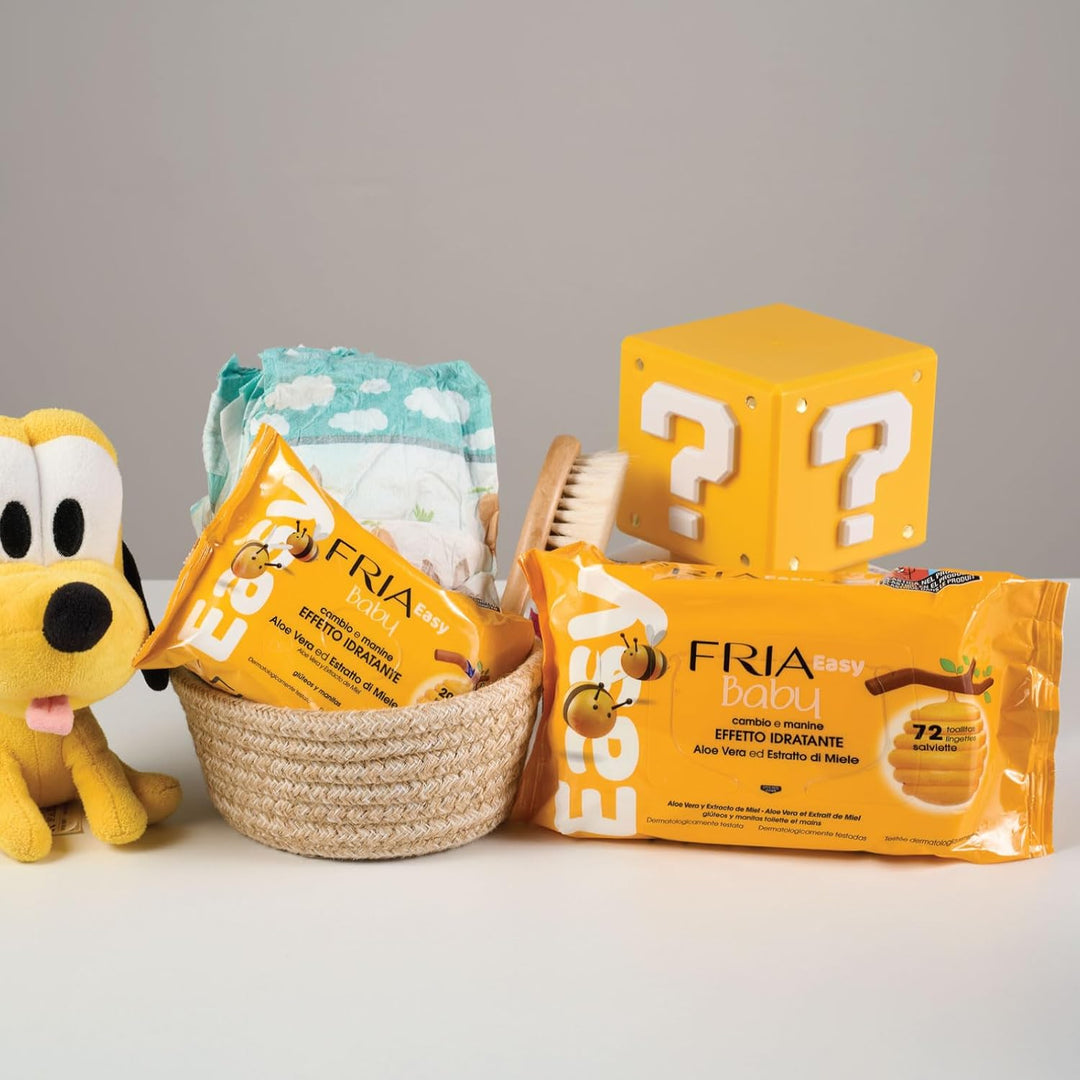 Fria Easy Baby Windelwechseltücher, mit Aloe Vera und Honigextrakt mit hautbefeuchtender Wirkung, de