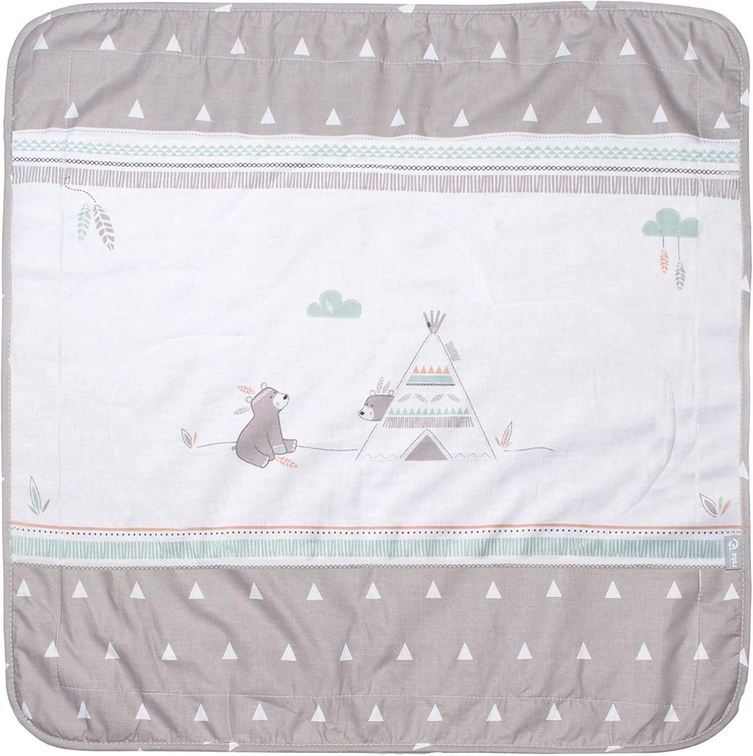 roba Babydecke Indibär - 80 x 80 cm - Decke zum Kuscheln, Krabbeln & Spielen mit Bären Motiv - Kinde