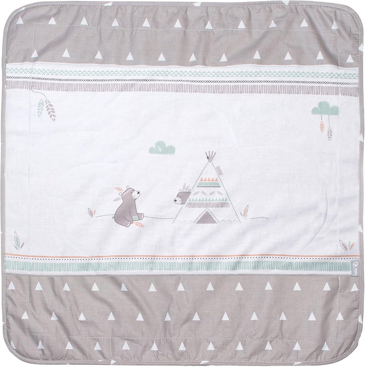 roba Babydecke Indibär - 80 x 80 cm - Decke zum Kuscheln, Krabbeln & Spielen mit Bären Motiv - Kinde
