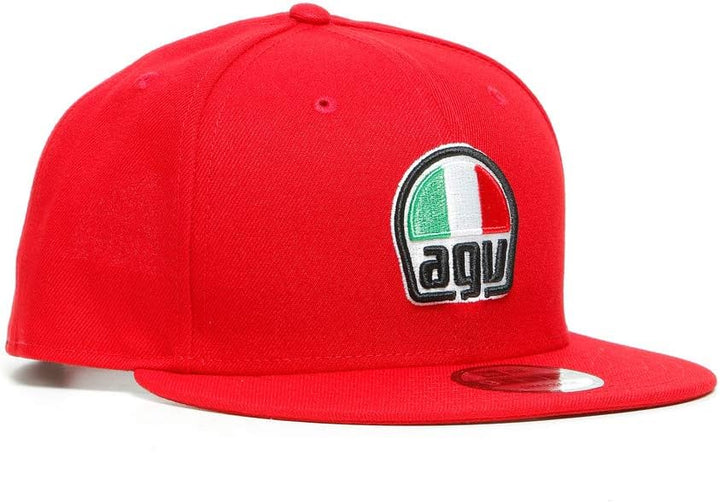 Dainese AGV 9Fifty Snapback Cap, Flaches Visier, rot, n