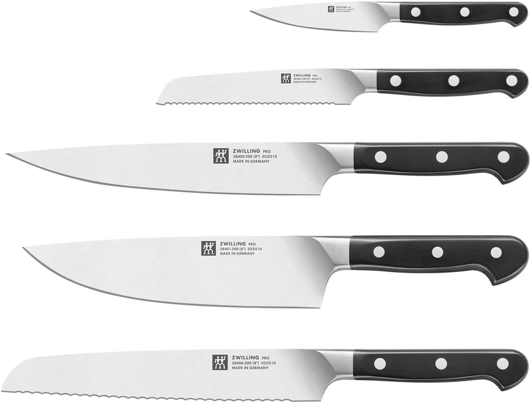 ZWILLING Pro Messerblock,6-tlg., Bambusblock, Messer aus rostfreiem Spezialstahl, 3-Nieten-Design, 1
