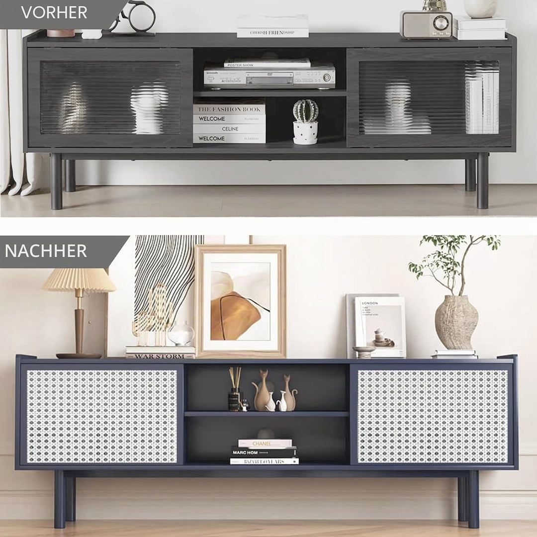 selliner Wiener Geflecht Weiss,40cm X 100cm Schimmelfest Rattan,PE Plastik Wasserdicht Rattan Geflec