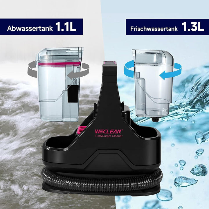 WECLEAN C3 Nasssauger Polsterreiniger Gerät,Fleckenreiniger für Teppiche, Sofas, Treppen, Fenster, S