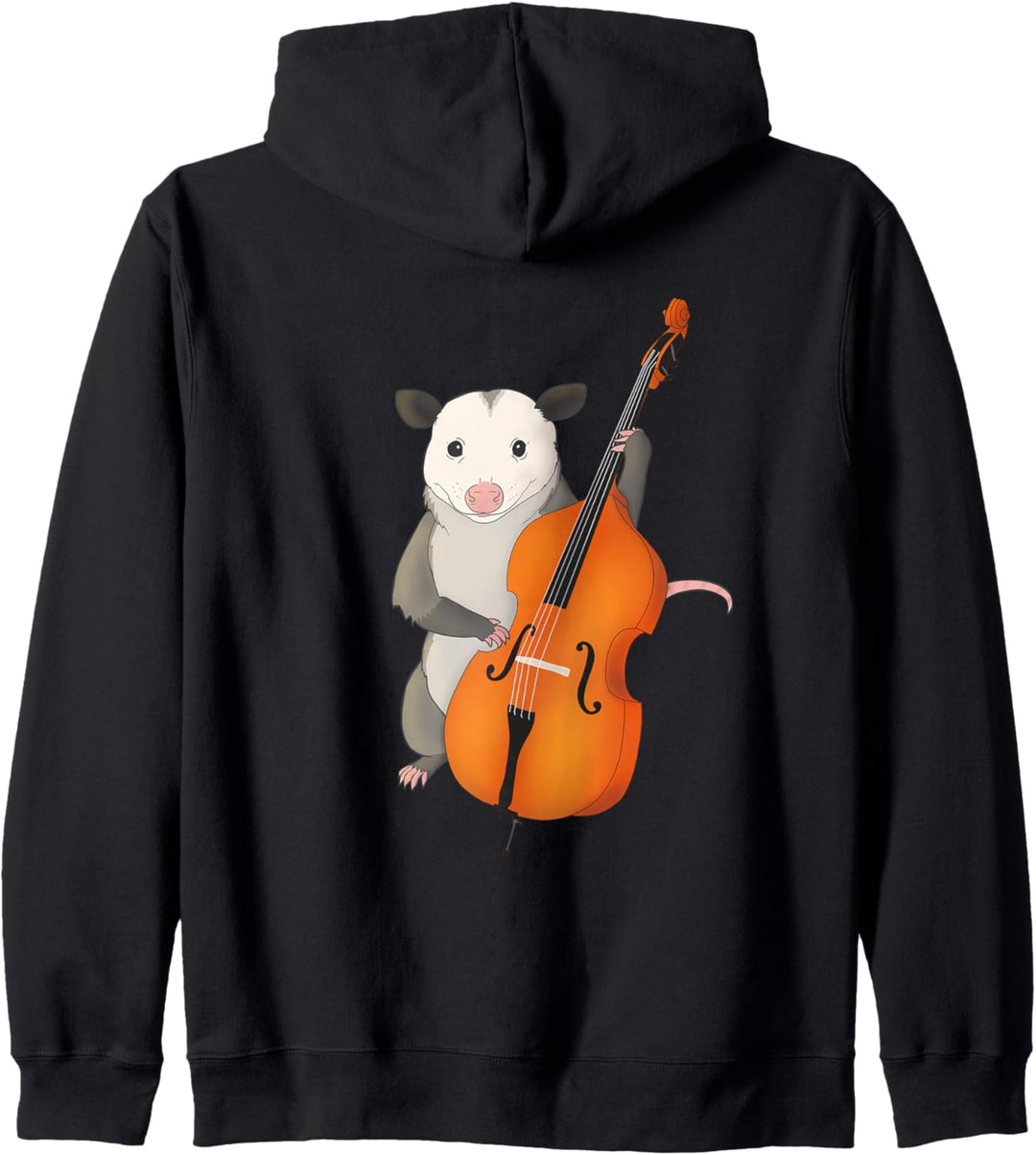 Opossum spielt Kontrabass Kapuzenjacke