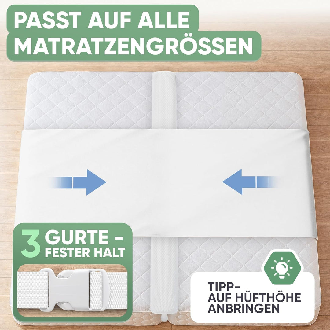 Blumtal Set Liebesbrücke für Matratzen + Matratzenkeil bis 240 cm Gesamtbreite - wasserdichter Matra